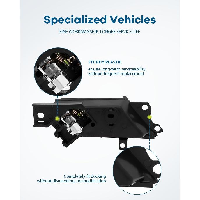 LUJUNTEC Innen Türgriff - Beifahrerseite Rechts, Chrom Direkter Ersatz für 2012-2015 für Chevrolet Captiva Sport, 2008-2010 für Saturn