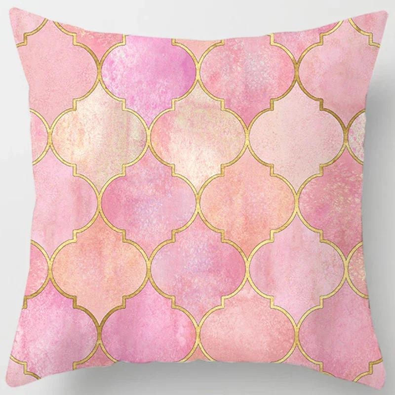 Pink Cute Love Printing Square Pillowcase, Home Decoration, Car Sofa Cushion