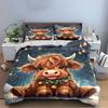 Adorable Highland Cow Bedding Set Bedding Duvet Cover Set Duvet Cover Pillowcases (1 * Duvet Cover 2 * Pillowcases, without duvet insert)