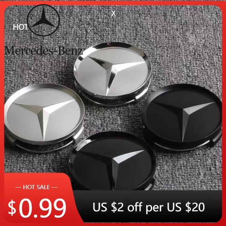 Car Sticker 4pcs 75mm Car Wheel Center Caps Hub Caps For Mercedes Benz A B C E S GLA GLB GLC GLE GLK CLS R W205 W253 W177 W213 A