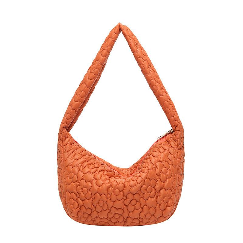 Charming Floral Ruched Tote Bag For Women 2024 Summer Sweet Versatile Shoulder Bag
