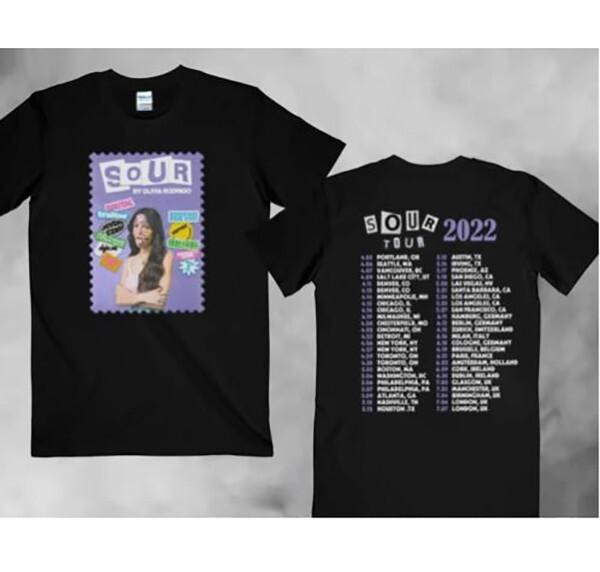 Футболка Olivia Rodrigo Sour Tour 2022, Футболка Sour Tour 2022 3XL