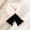 Winter Scarf Women Warm Thicken Solid Color Faux Rabbit Fur Plush Cross Collar Shawl Elegant Warm Soft Comfortable Scarf