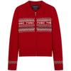 Women's Detachable Hooded Jacquard Knit Cardigan