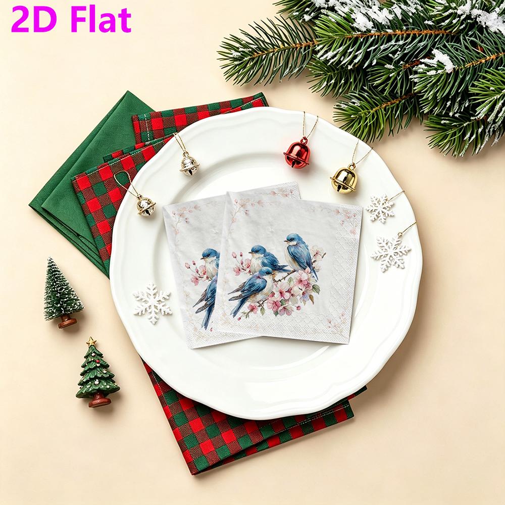 20pcs Disposable Napkins with Bird Pattern Print for Wedding,Parties,and Daily Use for Thanksgiving Fall Christmas Table Decoration