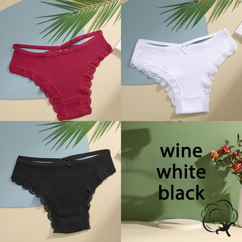 3 pezzi/set slip in cotone da donna mutandine a vita media biancheria intima sexy da donna mutandine con fiocco e spalline intimo comodo da donna