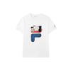 Fila X Pepe Shimada Collaboration Logo Cat Illustration American Vintage Sports Crew Neck Short Sleeve T-Shirt Men Tops White F11M123192FWT