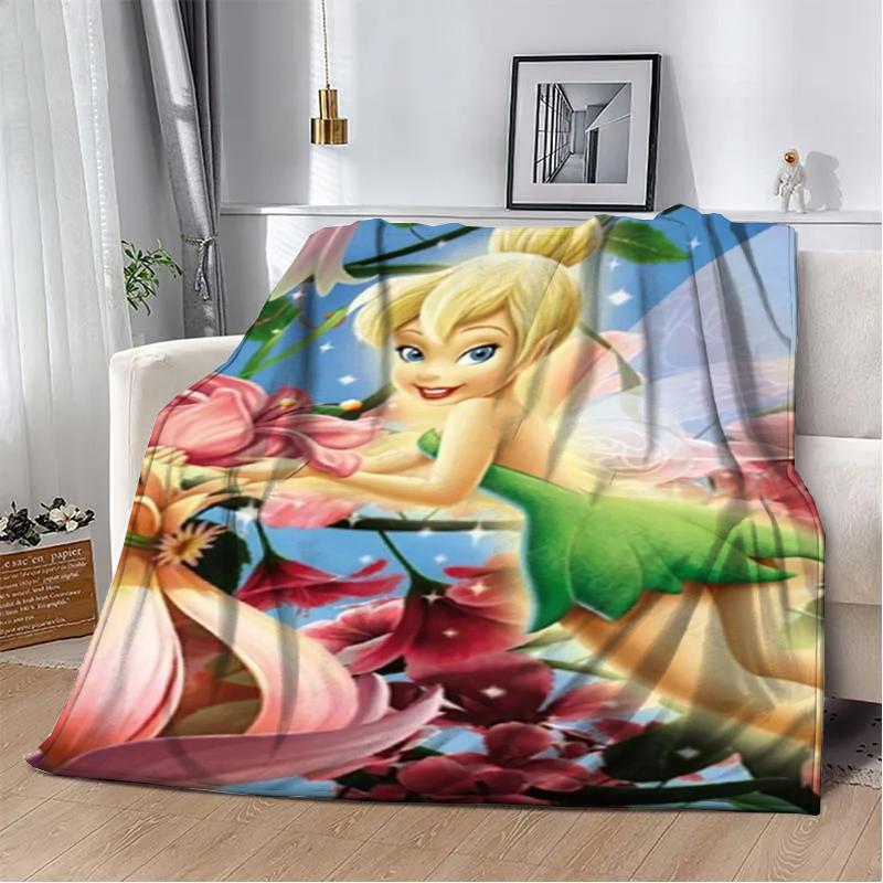 31 Style Disney Tinker Bell Printed Kids Blanket Soft and Warm Bedding for Bed Sofa Outdoor Travel Picnic Cover Blanket Gift Art