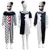 Costume da Cosplay Clown Terrifier Festa di Carnevale Horror Vestito Cappello Maschera Tuta Clown Assassini Costumi da Cosplay di Halloween per Bambini