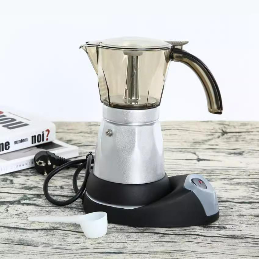 150ML/300ML Portable Aluminum Electric Mocha Kettle Home Office Electric Coffee Pot Large Capacity Italian Coffee Machine 150ml