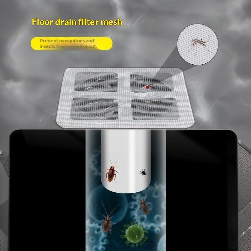 50PCS Adhesive Insect Proof Floor Drain Stickers Disposable Hair Filter for Bathroom Kitchen Laundry Sink
