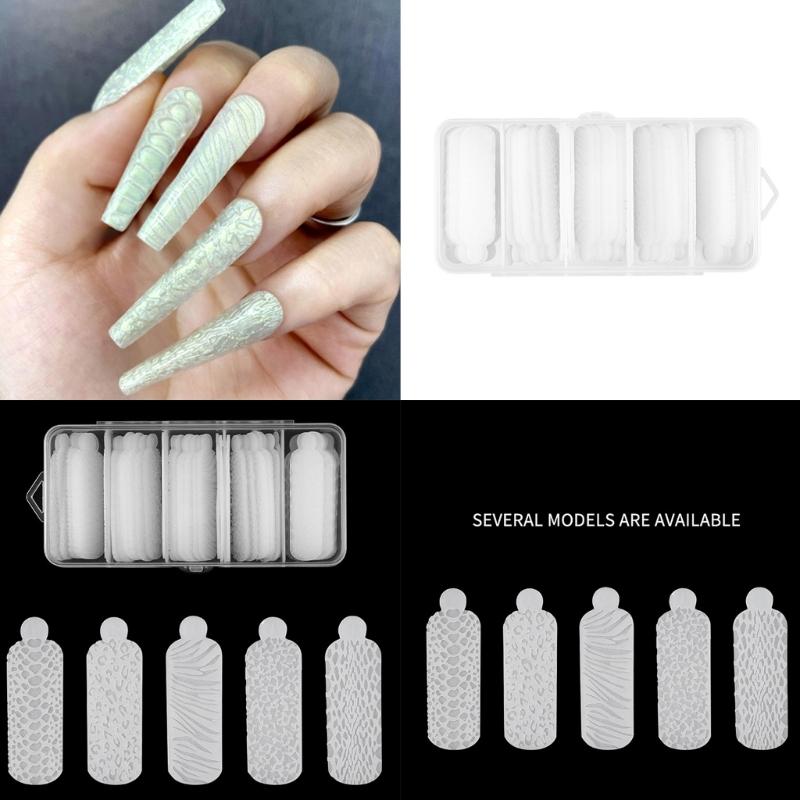 60Pcs 3D Silicone Double Nail Forms Mould Sticker Set for Nail Extension Quick Building Double Nail Forms Mould