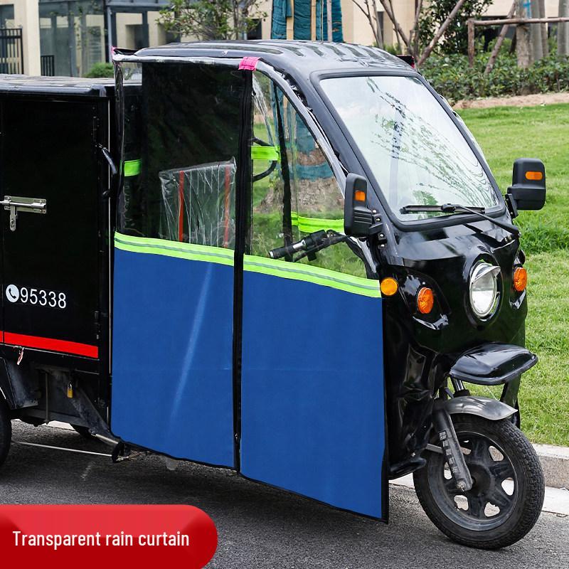 Electric Tricycle Weather Canopy: Transparent Windshield and Rain Curtain for Warmth and Protection