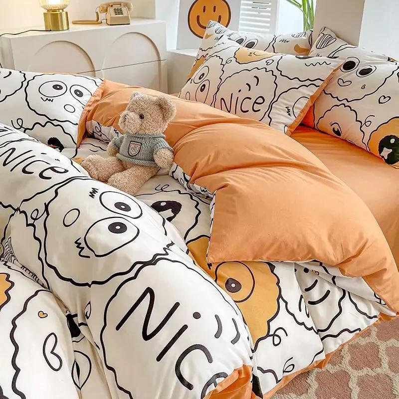 Love Heart Bedding Set Comforter Cover Sets Duvet Cover Set Home Sheet Pillowcase Soft No Filling Bed Linen Twin Full Queen Size