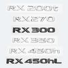 3D Chrome Glossy Black ABS RX200t RX270 RX300 RX350 RX450h RX450hL HYBRID Emblem for LEXUS Car Trunk Trunk Rear Logo Sticker