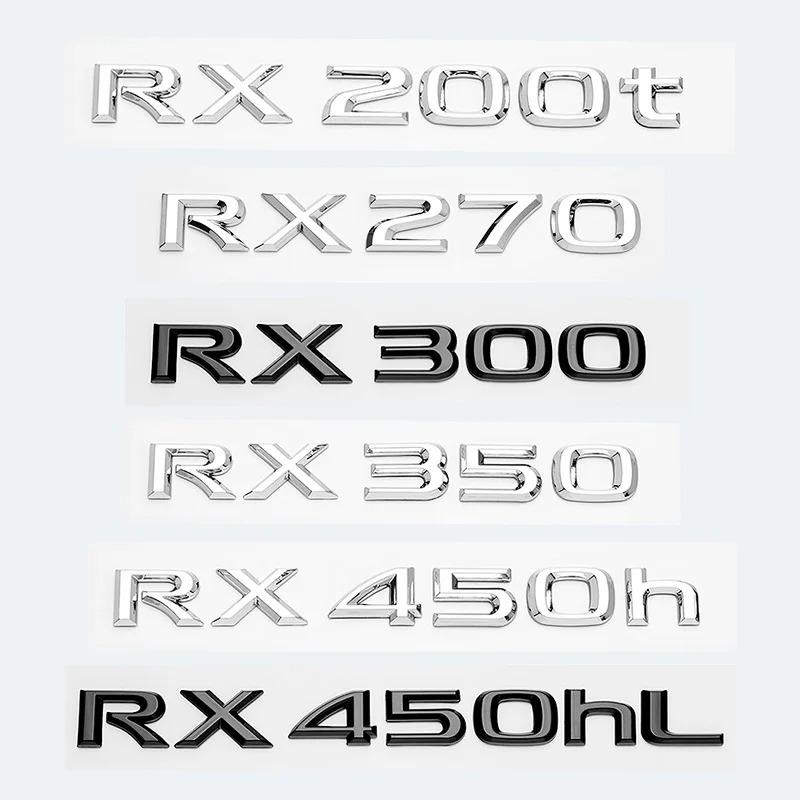 3D Chrome Glossy Black ABS RX200t RX270 RX300 RX350 RX450h RX450hL HYBRID Emblem for LEXUS Car Trunk Trunk Rear Logo Sticker