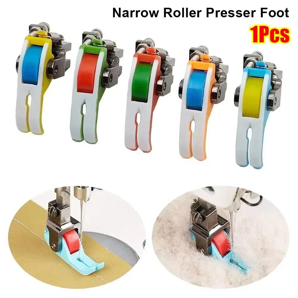 1Pcs Replaceable Narrow Roller Presser Foot Universal Lockstitch Presser Feet Plastic Wheel Sewing Machine Accessories