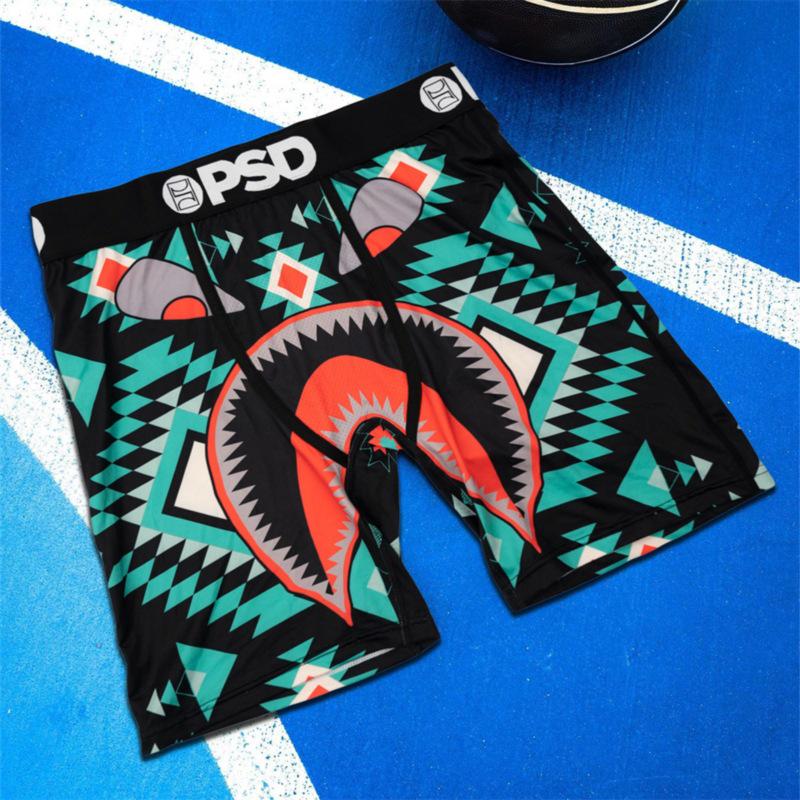 PSD Boxer Briefs Estampados Cómodos de Secado Rápido para Hombre de Línea Larga de Tiro Medio