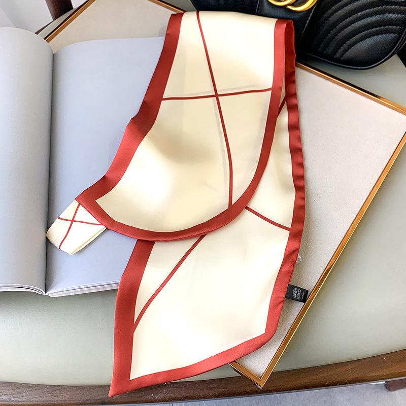 Women Skinny Neck Scarf  Luxury Brand Shawls Wraps Black Pink Small Office Hairband Neckerchief Foulard Scarves Ladies