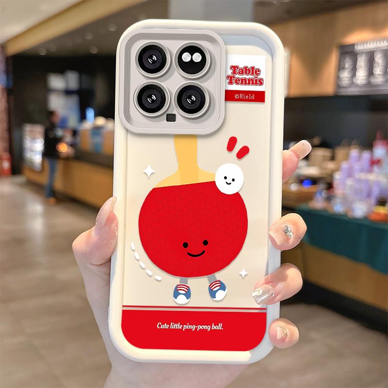 Cute Table Tennis Cartoon TPU Phone Case for XiaoMi 14 13 12 11T Pro 13 12 11 Lite Poco F6 F5 X5 X3 Pro Silicone Shockproof Case