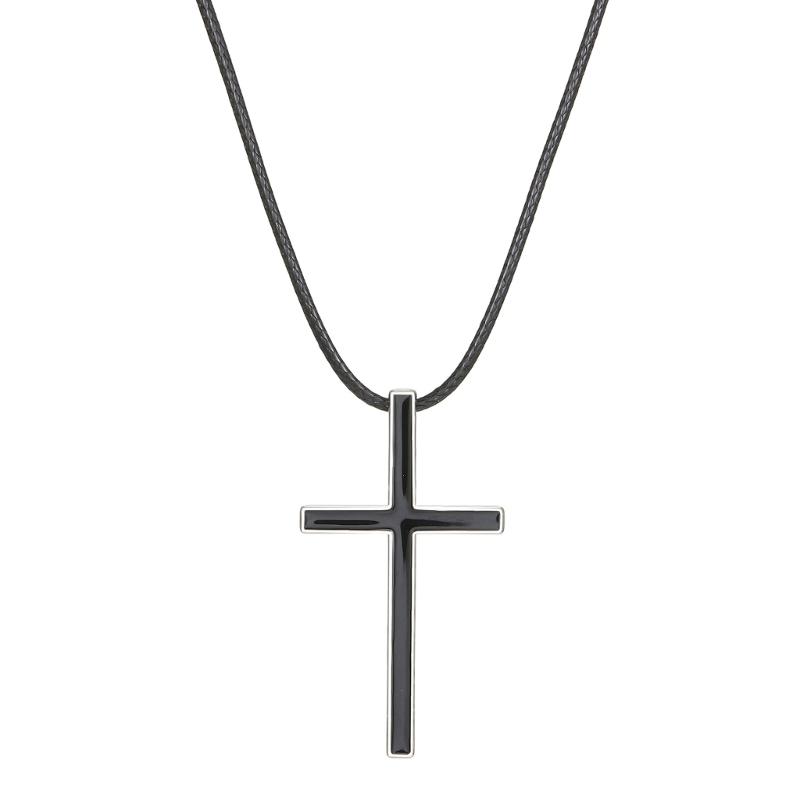 Cross Necklace Retro Design Cross Pendant Necklace Simple Leathers Cord Necklace Unisex Necklace Perfect for Daily Wear