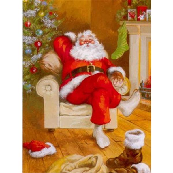 Pintura de Diamantes 5D DIY Bordado de Diamantes Imagen de Papá Noel Punto de Cruz Mosaico Pegatina de Pared Regalo Decoración del Hogar