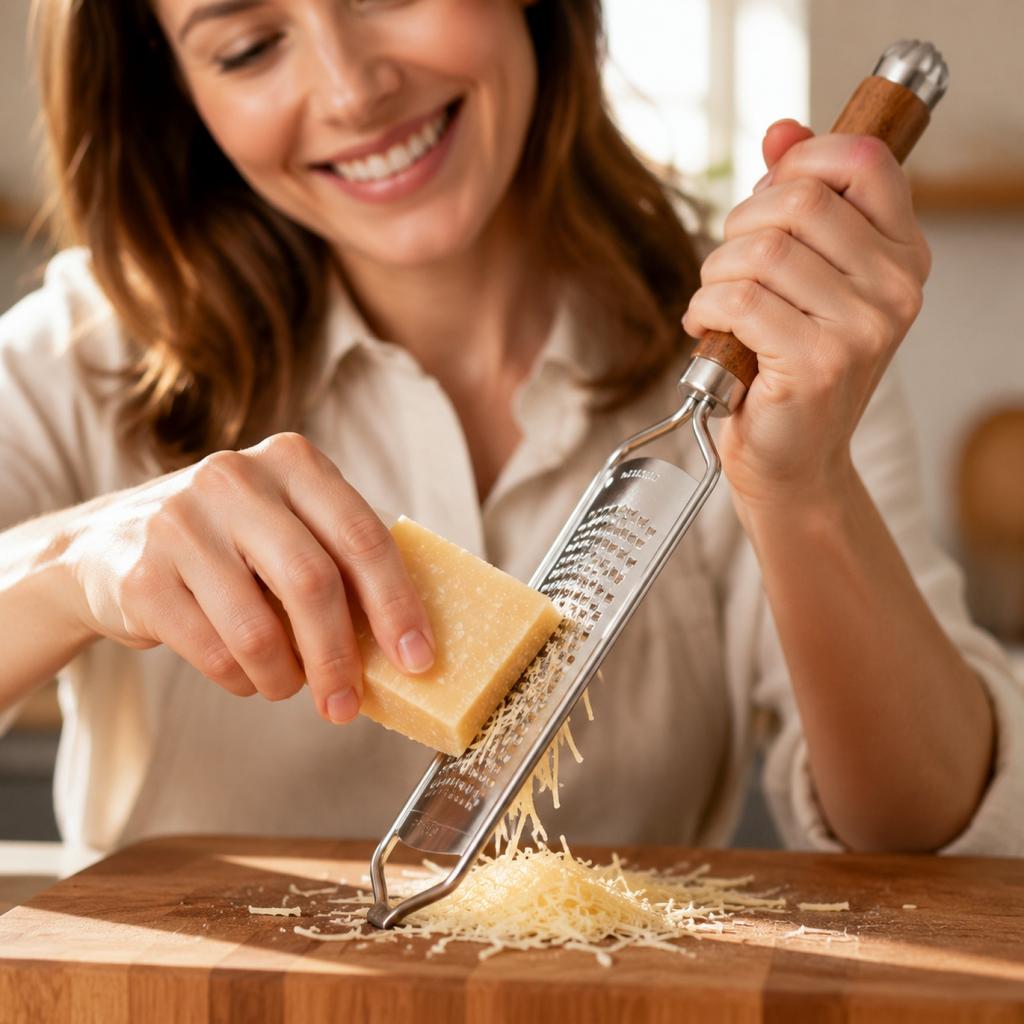 Stainless Steel Grater with Wooden Handle Flat Surface Cheese Grater Vegetable Shredder Potato Slicer Kitchen Tool