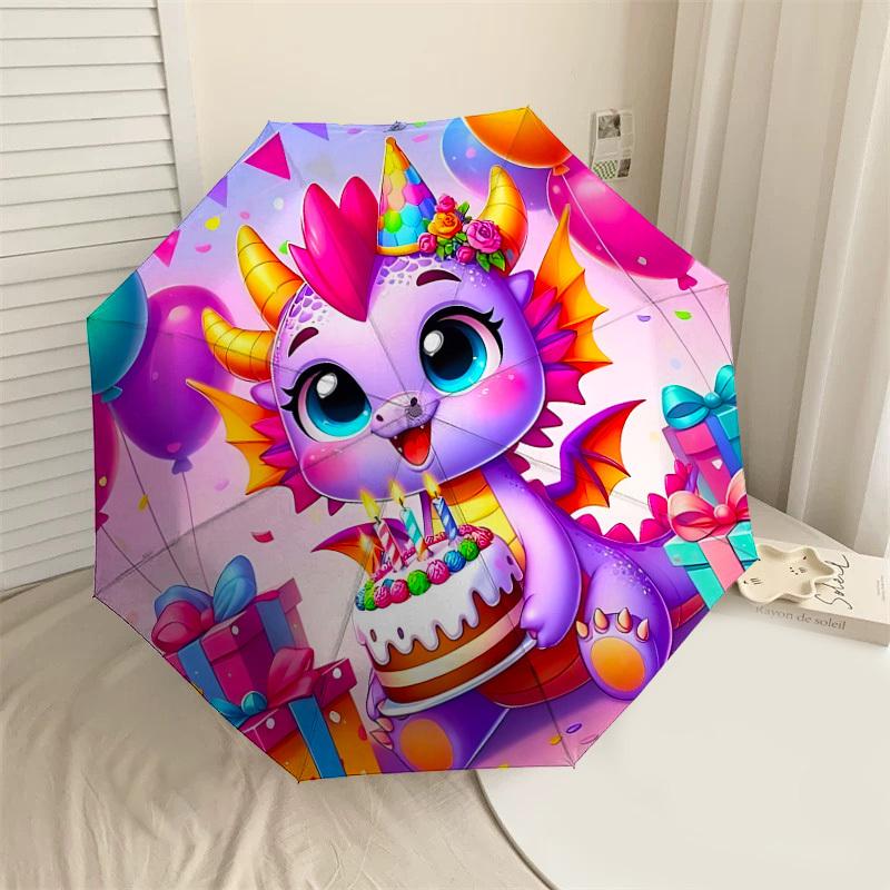 

1PC Dragon Birthday Umbrella-8-Rib Reinforced, Automatic Open, Lightweight & Durable, Fashion Accessory for Outdoor, J0333
