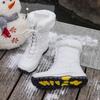 Fashion Women Snow Boots Warm Plush Comfortable Platform Shoes Lady Lace-up Mid-Calf White Boots Outdoor Non-slip Winter Shoes Botines