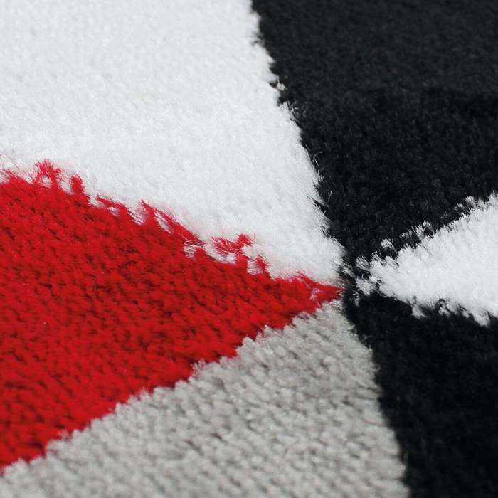 Rug Woolly Touch Pattern Triangles Red 80x150