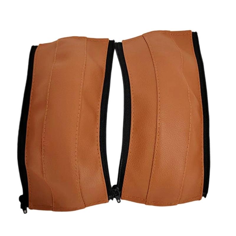 

Premium PU Leather Strollers Grip Protectors with Zipper Design Easy To Clean And Practical For Practical Use коричневый