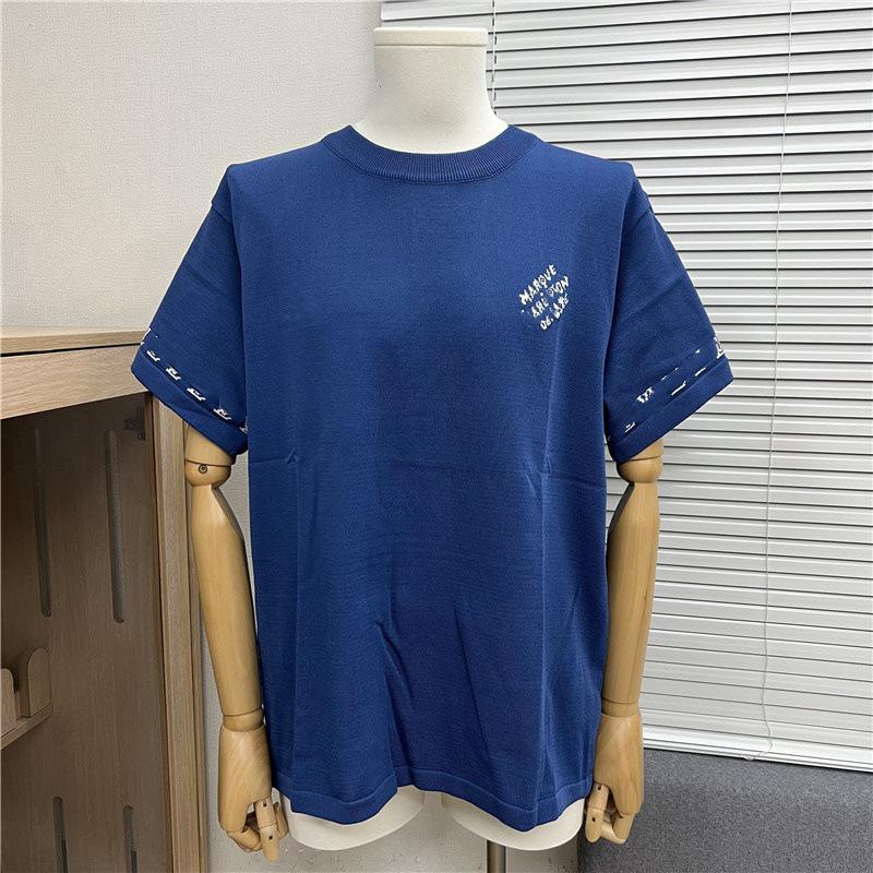 Edition 2025 Spring/Summer Trendy Jacquard Brand Logo Knit Unisex Short Sleeve