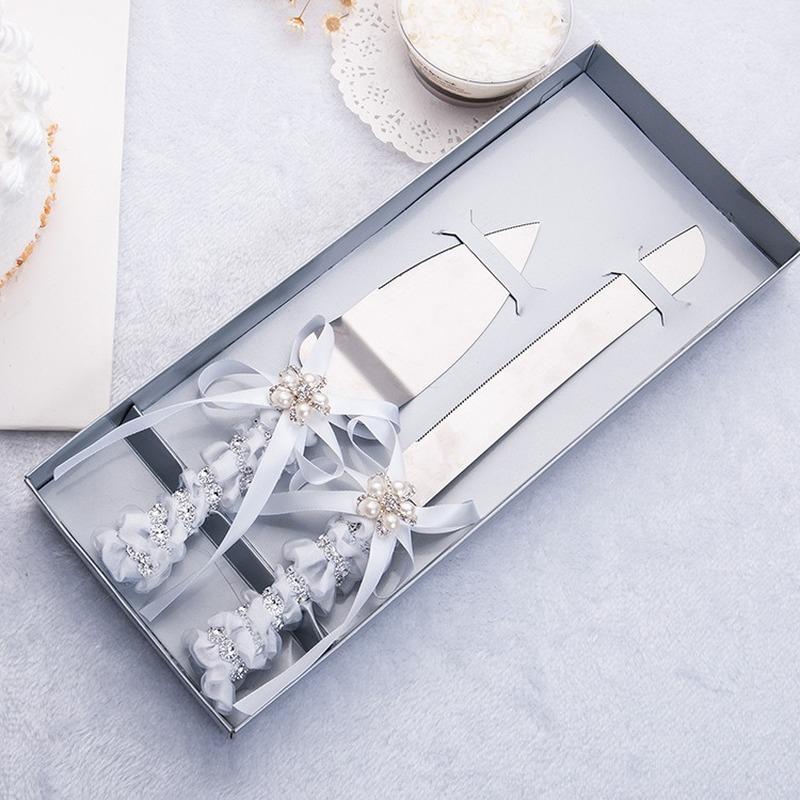 European Knife and Fork Set Gift Wedding Stainless Steel Cake Knife Shovel   Wedding Flowers Decoration for Table