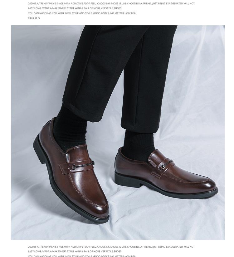 Men's Plus Size Leather Loafers: Versatile British Slip-On Shoes for Business, Formal Wear, Weddings, and Grooms