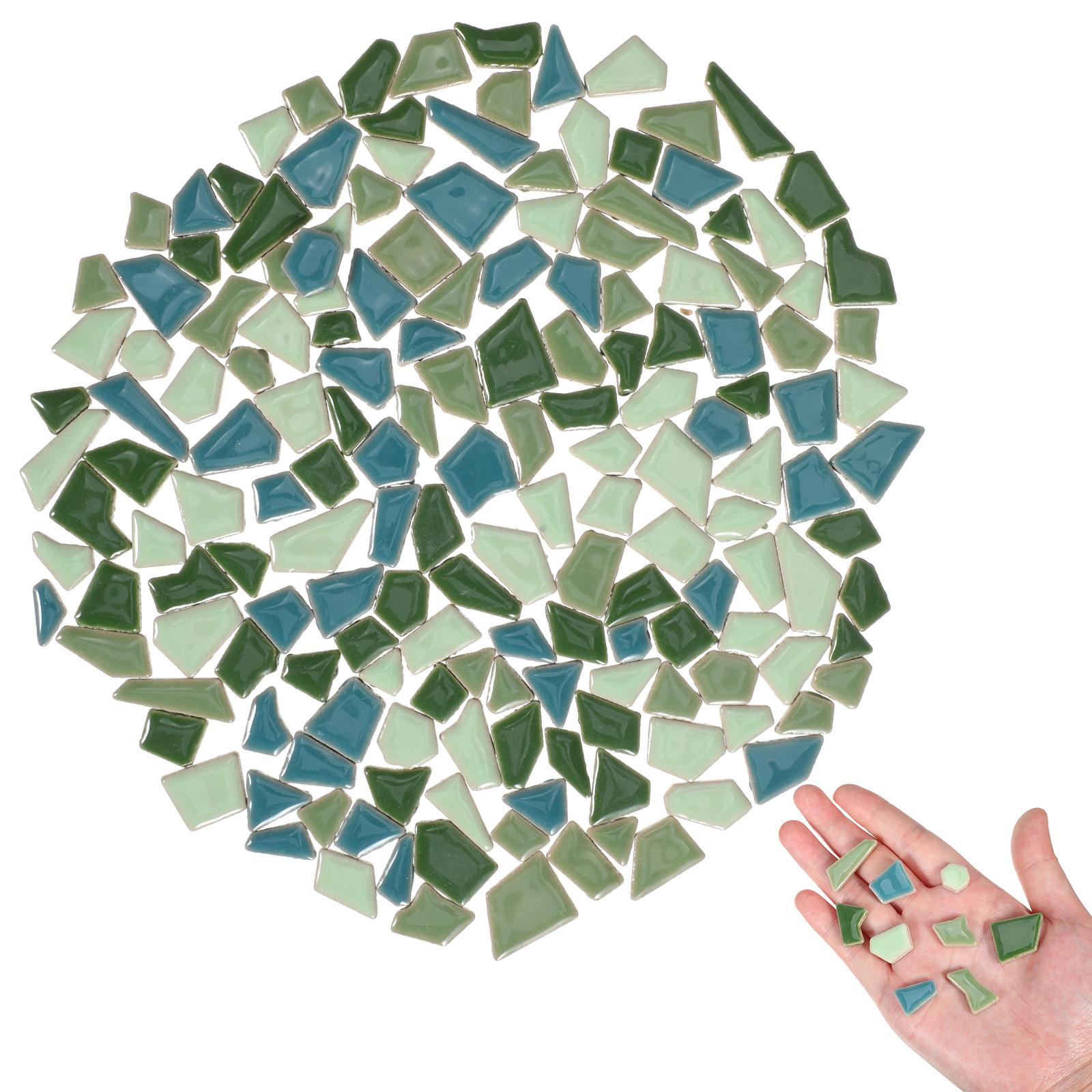

200pcs Mosaic Tiles Ceramic Tile For Irregular Supplies Stone Glazed Assortment Crafts Stained Mixed Backsplash Floor Color зелёный