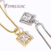 Fashion Square Small Pendants For Jewelry 18K Gold Plated Zircon Crystal Charm For Earrings,DIY Jewelry Making Supplies Findings