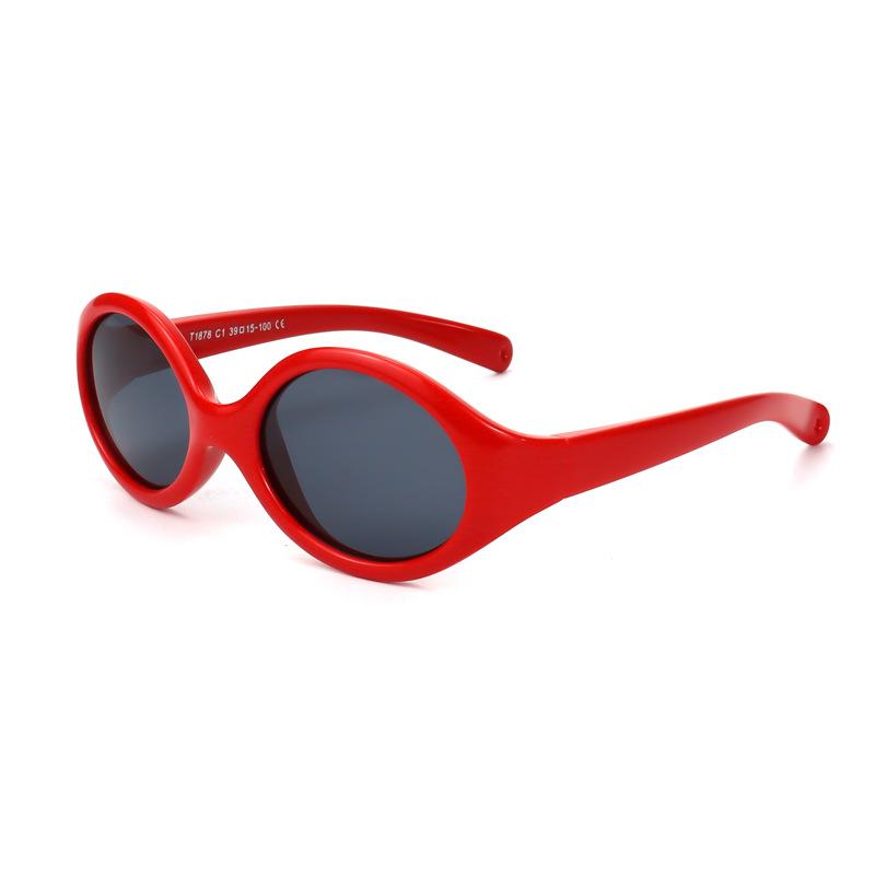 New stylish children's silicone polarized sunglasses, compact and lightweight, perfect for outdoor use, offering UV protection and sunshade