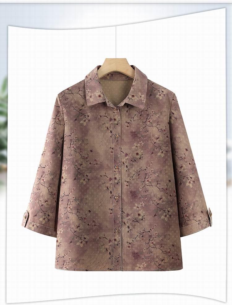 Women's Traditional Style Seven-Sleeve Top and Pants Set for Middle-aged and Elderly