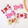 2pcs/set Sweet Back To School Hair Bows Clip for Girls Cute School Bus Hairpins Ribbon Print Pencil Barrettes Boutique Headwear