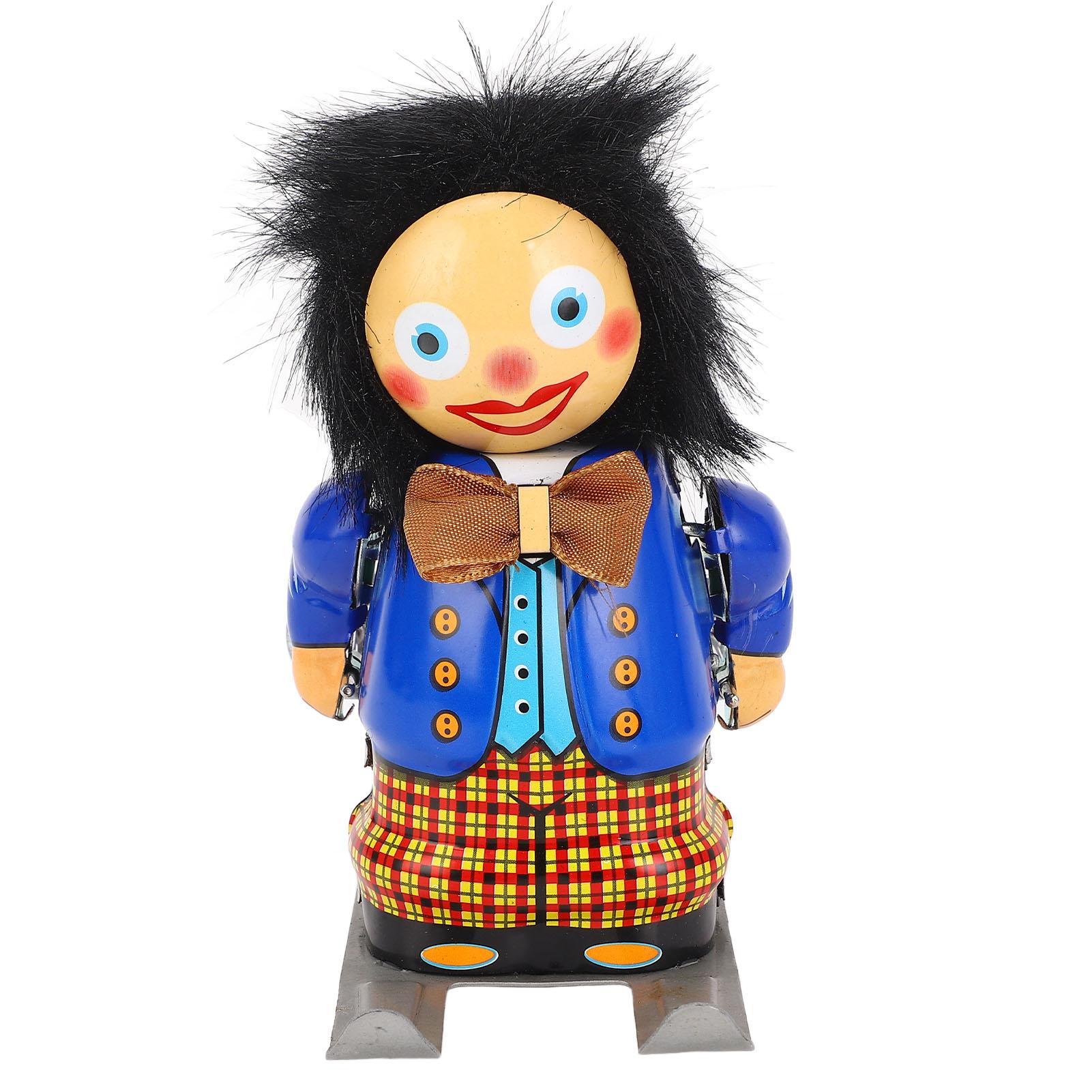 

Заводная игрушка для катания на лыжах, винтажная коллекционная игрушка ручной работы с часовым механизмом для украшения дома в офисе