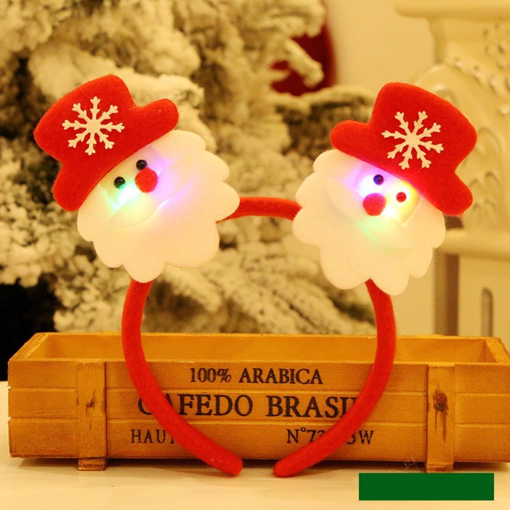 Snowman Christmas LED Headband Red Santa Hairband Snowman LED Light Headband  New Year's Eve
