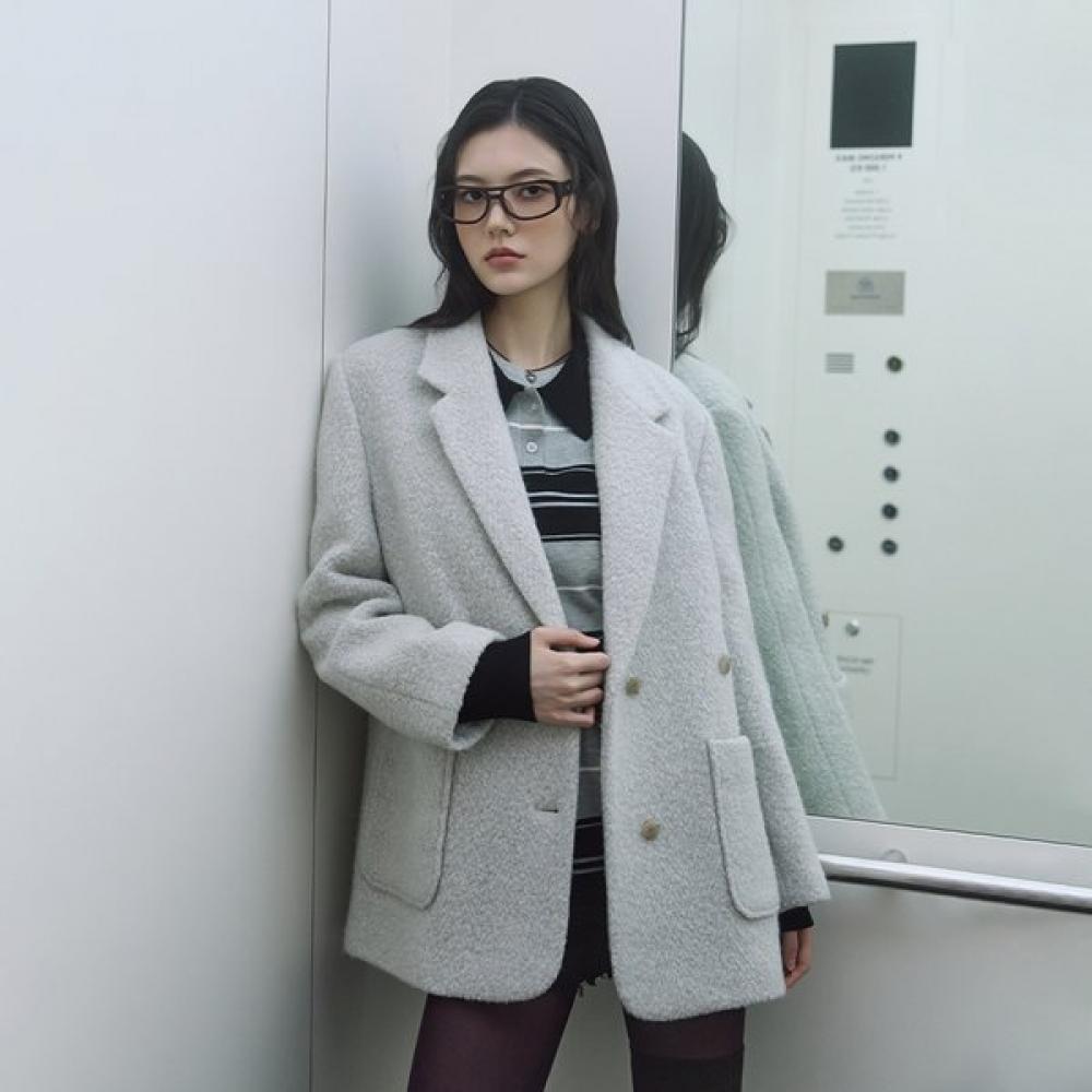 

Lap Slub Boucle Wool Blend Single Jacket Ar4wja63 LG (light gray)/FF