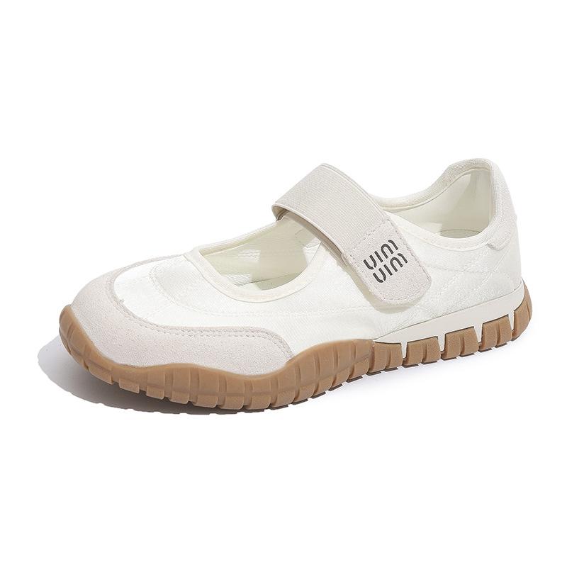 Zhao Ruth Same Mary Jane Shoes Women's 2025 Summer New Velcro Light Mouth Soft Sole Yellow College Style Shoes