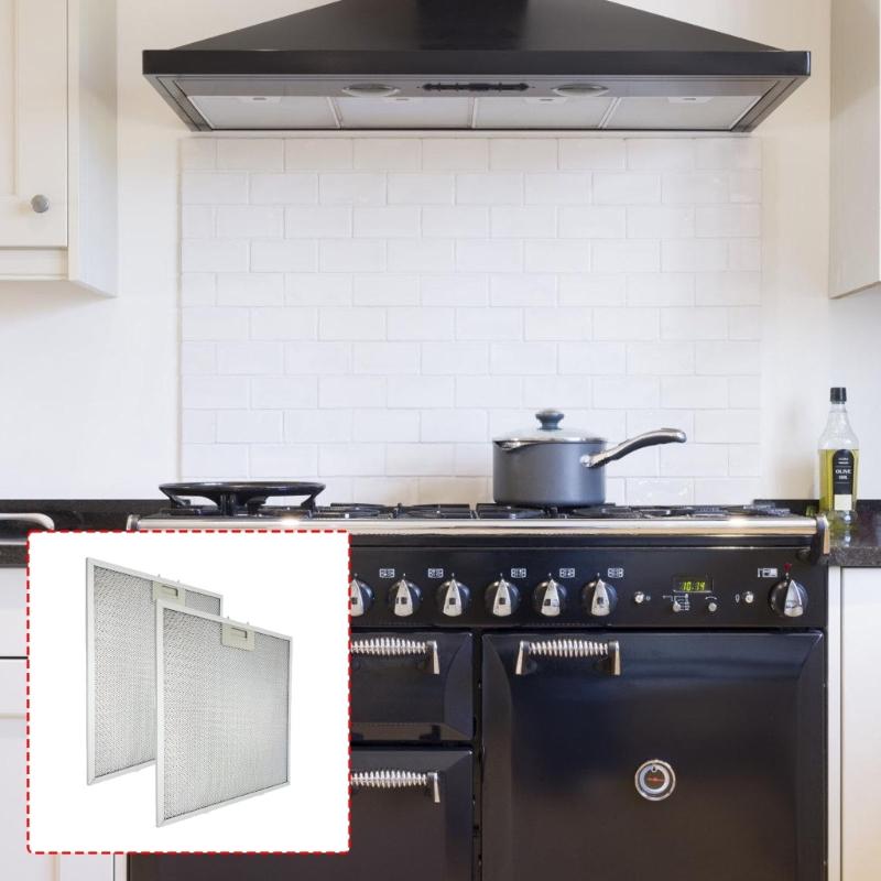Pack Of 2 Range Hood Grease Filters Strong Aluminum Construction For Effective Cooking remainder Capture