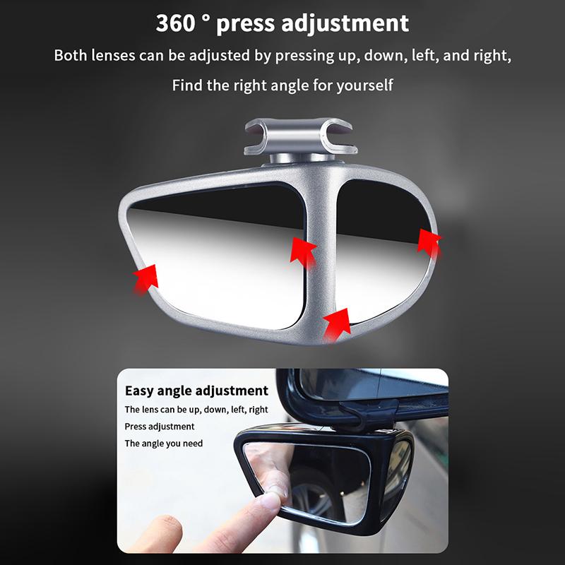1/2 Stück Auto Totwinkelspiegel Auto Rückspiegel Doppelseitiger Spiegel 360 Grad Verstellbar Weitwinkel Totwinkelspiegel Rückfahr