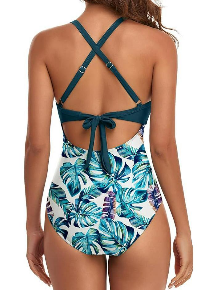Women's Sexy Hollow Out One-Piece Swimsuit - Backless, Lace-Up Bodycon Bikini
