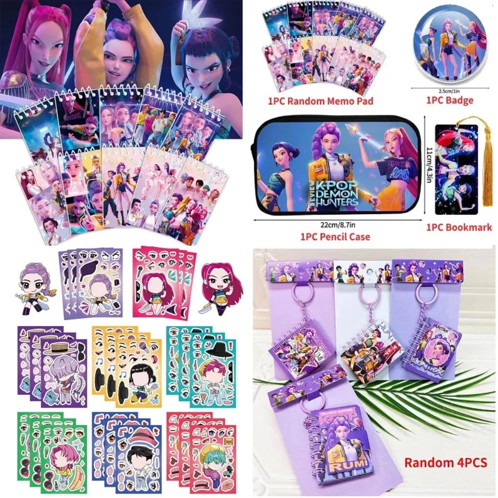 Demon Huntriex Notes Kieszonkowe Postać z Filmu Anime Idolka Kpop Dziewczyna Notes Mini na Spirali Urodzinowy Prezent dla Dzieci Kreskówkowy Zeszyt Ćwiczeń