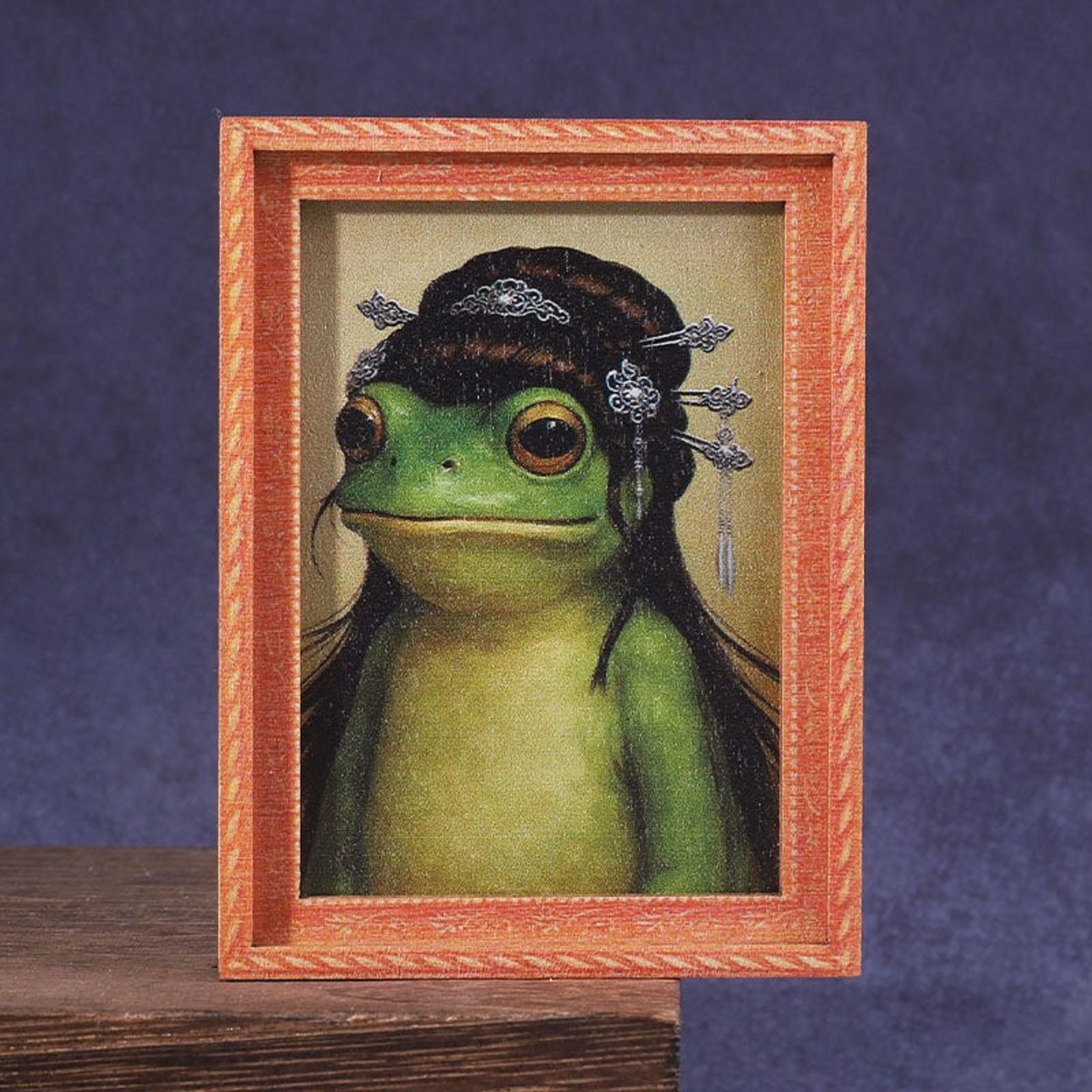 

Funny Frog Refrigerator Magnet Novelty Retro Style Vintage Aesthetic Home Decoration Creative Colorful Pattern Gift Ornament