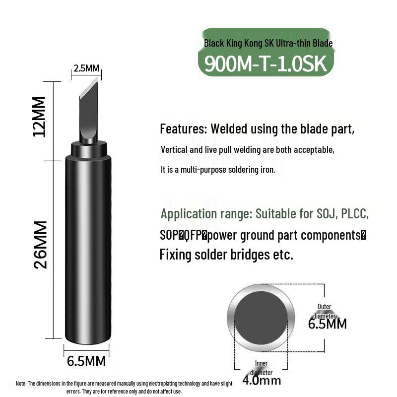 Black King Kong 936 Soldering Iron Tip - Constant Temperature, Internal Heating, Electric Soldering Station Tip.