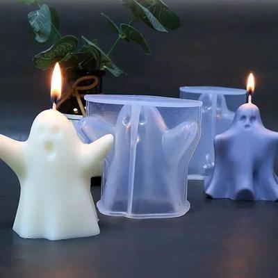Cute Creative Shape Ghost Halloween Scented Candle Silicone Molds DIY Horror Skull Chocolate Candy Baking Mold Home Decor
